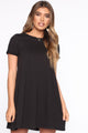 Comfy Comes First T Shirt  Dress - Black