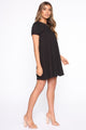 Comfy Comes First T Shirt  Dress - Black