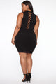 Trey Lace Up Dress - Black