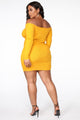 Will Always Love You Off Shoulder Mini Dress - Mustard