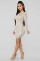 Shine Like The Night Sequin Dress - Nude