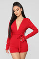 Let's Go Downtown Romper - Red