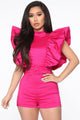Please Keep Them Coming Romper - Fuchsia