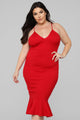 Playing The Game Midi Dress - Red