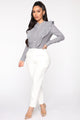 Just Enough Time Cropped Trouser - White