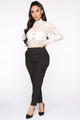 Just Enough Time Cropped Trouser - Black