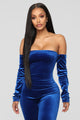 Soothe Velvet Jumpsuit - Royal Blue