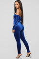 Soothe Velvet Jumpsuit - Royal Blue