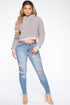 Justine Distressed Ankle Jeans - Light Blue Wash