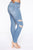 Justine Distressed Ankle Jeans - Light Blue Wash