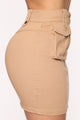 Blaire Cargo Mini Skirt - Khaki