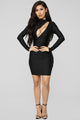 Only Here Tonight Cut Out Dress - Black