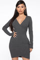 Yeah Whatever Mini Dress - Charcoal