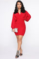 Set The Mood Mini Dress - Red