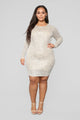 Shine Like The Night Sequin Dress - Nude