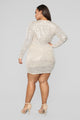 Shine Like The Night Sequin Dress - Nude