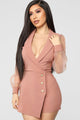 Business Deal Blazer Romper - Mauve