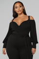 Falling For Your Charm Jumpsuit - Black