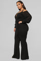Falling For Your Charm Jumpsuit - Black