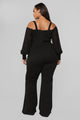 Falling For Your Charm Jumpsuit - Black