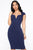 V Classy Midi Dress - Navy