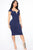 V Classy Midi Dress - Navy