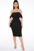 Bad For The Night Bandage Midi Dress - Black