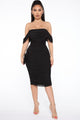 Bad For The Night Bandage Midi Dress - Black