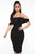 Bad For The Night Bandage Midi Dress - Black