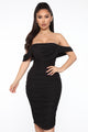 Bad For The Night Bandage Midi Dress - Black