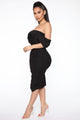 Bad For The Night Bandage Midi Dress - Black