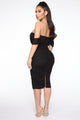 Bad For The Night Bandage Midi Dress - Black