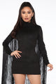 Flirting With Fringe Suede Mini Dress - Black