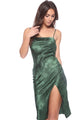 Skylar Satin Slip Dress - Hunter