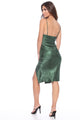 Skylar Satin Slip Dress - Hunter