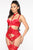 Fame And Fortune 4 Piece Satin Set - Red