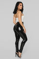 Late Night Texts Vinyl Pants - Black