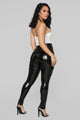 Late Night Texts Vinyl Pants - Black
