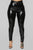 Late Night Texts Vinyl Pants - Black