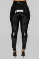 Late Night Texts Vinyl Pants - Black