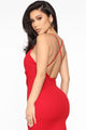 Dangerous Love Affair Midi Dress - Red/combo