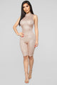 Speed Of Light Sequin Romper - Peach