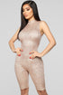Speed Of Light Sequin Romper - Peach