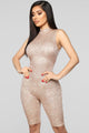 Speed Of Light Sequin Romper - Peach
