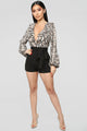 Talk Behind Her Back Romper - Brown