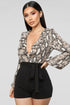 Talk Behind Her Back Romper - Brown