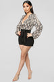Talk Behind Her Back Romper - Brown