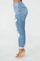 I Got It From My Mama Distressed Jeans - MediumBlueWash