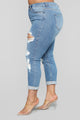 I Got It From My Mama Distressed Jeans - MediumBlueWash