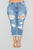 I Got It From My Mama Distressed Jeans - MediumBlueWash
